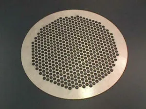 Water jet cutting iron plate