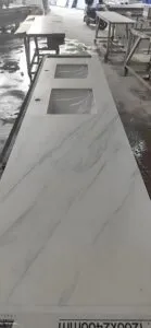 Water jet cutting rock